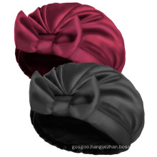 Reusable Water Proof Elastic Cute Bowknot Lined Shower Caps for Women